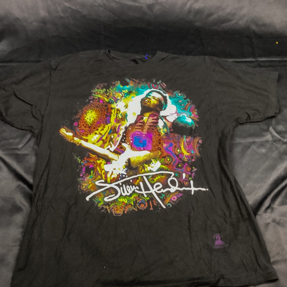 Liquid Blue Jimi Hendrix Psychedelic Graphic T-Shirt Mens XL Black Rock Band Tee